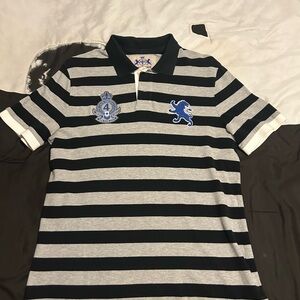 Express Black and Gray Striped Polo for Kids